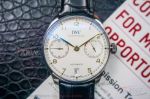 DM Factory Swiss IWC Portuguese 7 Day Automatic Black Leather Strap White Dial 42 MM Watch